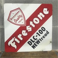 Original metal Firestone 'quality tread' sign