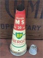 BP Energol super MS 20 tin oil bottle top & cap