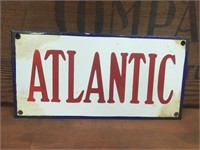 Original Atlantic enamel bowser sign