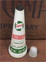 Castrolite 10 w-30 ms tin oil bottle top & cap