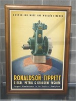 Ronaldson Tippet original framed poster approx 40s