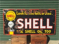 Original Shell  enamel sign 6ft X 3ft