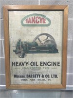 Tangye Dalgetty original framed sign approx 1920'