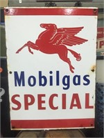 Original enamel Mobilgas special bowser sign