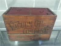 Vacuum Oil wooden box with hand made drum lid