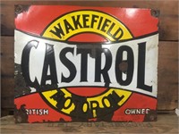 Original Wakefield Castrol enamel rack sign