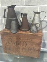 5 X assorted oil jugs