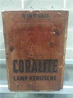 Coralite lamp kerosene wooden box