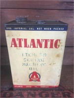 Atlantic sewing machine oil 1 gallon tin