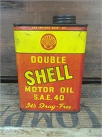 Double Shell "it's drag free" 1 impeial quart tin