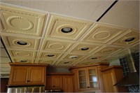 25-Decorative PVC Ceiling Tile w/8 Recessed Lights