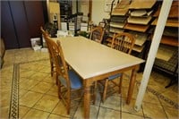 Saloom Antique Table w/Corian Top and 5 Chairs