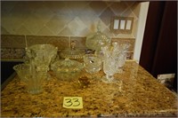 Lot-Misc. Crystal (Candy Dish, Vase, and More)