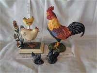 Lot of Rooster Statue Decors