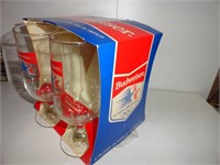 BUDWEISER BEER GLASSES (4) New 1984 Olympics