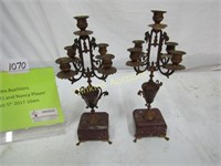 Pair of Marble Base Candle Holders