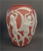 11 ½” Tall Phoenix Dancing Ladies Vase – Irid.