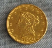 1850 Gold Liberty 2 1/2 Dollar Coin