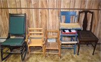 5 VINTAGE CHAIRS ! BSE