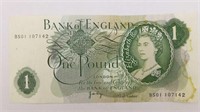 1 British Pound Bank of England Paper Bill