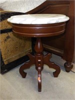 Lot #84 Pair of marble top plant stands