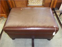 Lot #92 Brown leather ottoman