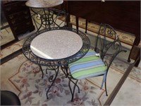 Lot #50 Designer wire and stone top patio set