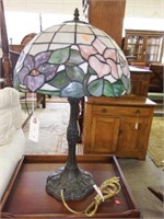 Lot #60 Tiffany style table lamp with slag
