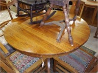 Lot #25 Antique Oak round dining table