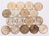 Coin 17 Mexican Silver Peso's  10% Silver