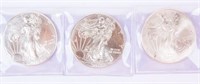 Coin 3 American Silver Eagles Brilliant Unc.