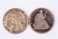 Coin 2 Early Half Dollars 1918 Comm. & 1868