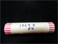 Roll of 1969-D Uncirculated Lincoln Pennies