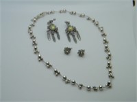 Silvertone Necklace & 2 Earring Sets