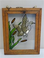 Stained Glass Framed Panel - Duck