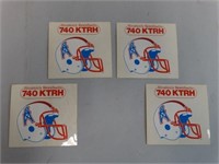 Lot of 4 Vintage 740 KTRH Oilers Stickers