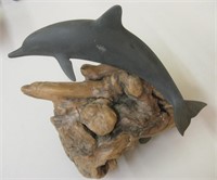 John Perry Driftwood Dolphin Statue - Signed