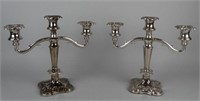 Pair of Art Nouveau Silver Plated Candelabras