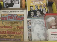 Box Lot of Comedy DVDs, Reproduction Catalog, More