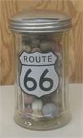 ROUTE 66 Sugar Shaker Full of CLAY Marbles