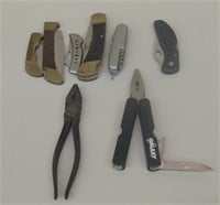 Knife Lot & Pliers - Includes A Buck Knife