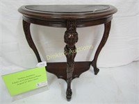 Marble Top Half Table with Lady's Carved Head