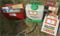 Group Lot of Backpack Sprayer and Misc. Supplies