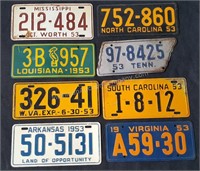 Group of Vintage Motorcycle License Plates