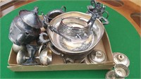 Group Lot of Antique Silver Plated Diningware