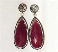 INS $833 St.Sil Gold Plted Ruby, CZ