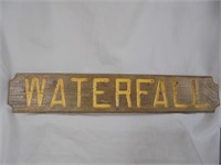Wooden Waterfall Sign