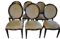 6 Oval Tufted Back Dining Chairs