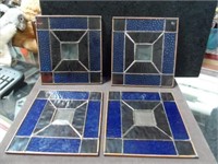 4 Stain Glass Square Panels
