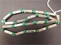 Sterling Silver necklace with green stone